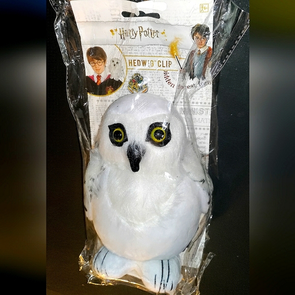 NEW Harry Potter Pince - Hedwig Owl! Appr. 7-8" inch. White Spotted Owl. Clip-On - Picture 2 of 14